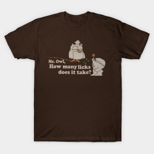 Mr Owl - How many Licks ? Distressed, Vintage style T-Shirt